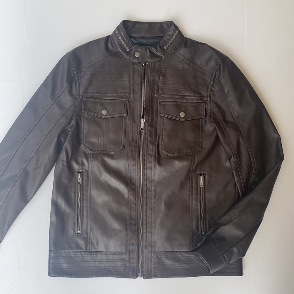New G by GUESS Big Sur Faux-Leather Moto Jacket S
